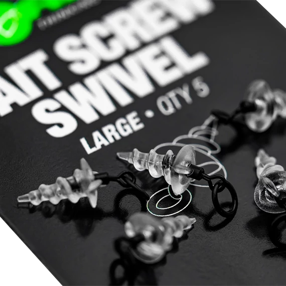 Korda Micro Ring Swivel Bait Screw Madieum/Large - karikás forgóval ellátott csali csavar közepes vagy nagy méretben