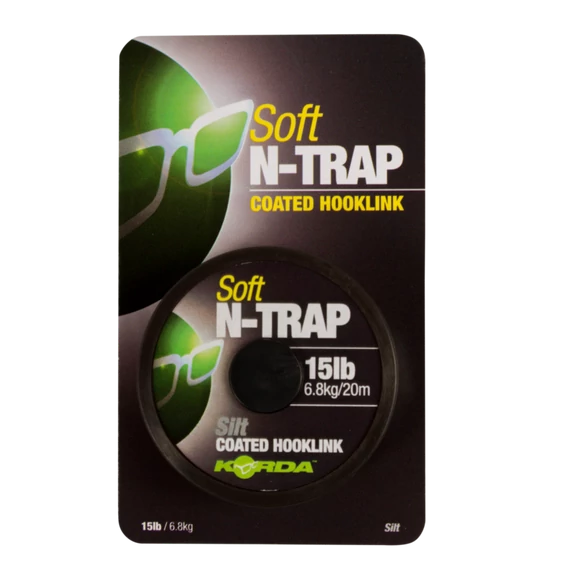 Korda N-Trap Soft Hooklink  15-20 lb - előkezsinór Gravel (sóder) , Green (zöld) , Silt (iszap) színben 20 méter