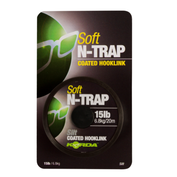 Korda N-Trap Soft Hooklink  15-20-30 lb - előkezsinór Gravel(sóder) , Green (zöld) , Silt (iszap) színben ,20 méter