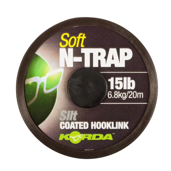 Korda N-Trap Soft Hooklink  15-20 lb - előkezsinór Gravel (sóder) , Green (zöld) , Silt (iszap) színben 20 méter