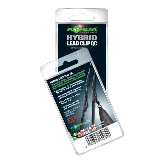 Korda Hybrid Lead Clip QC Weed-Silt / Gravel-Clay - ólomklipsz gyorscselélő forgóval 2 féle színben