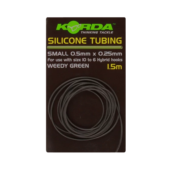 Korda Silicone Tubing Medium Green - 1-4-ig horogméretekhez szilikon cső (M-méret) 0,7 mm zöld színben