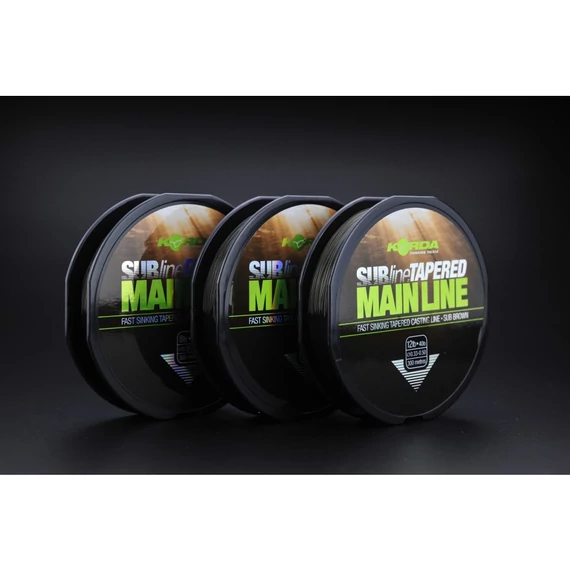 Korda SUBline Tapered Mainline 8lb,10lb,12lb-40lb - vastagodó monofil főzsinór 0,28 vagy 0,30 vagy 0,33-0,50mm-ig 300m