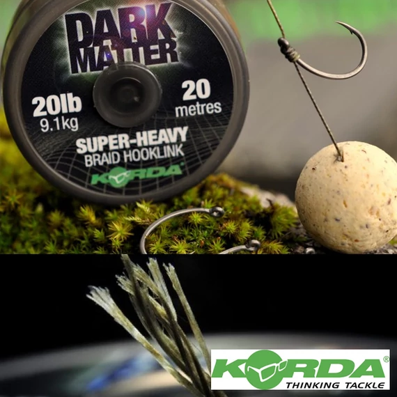 Korda Dark Matter Braid 15lb /20lb /30 lb - nehezített fonott előkezsinór 15lb -20lb vagy 30 lb-ás változatban 20 méter