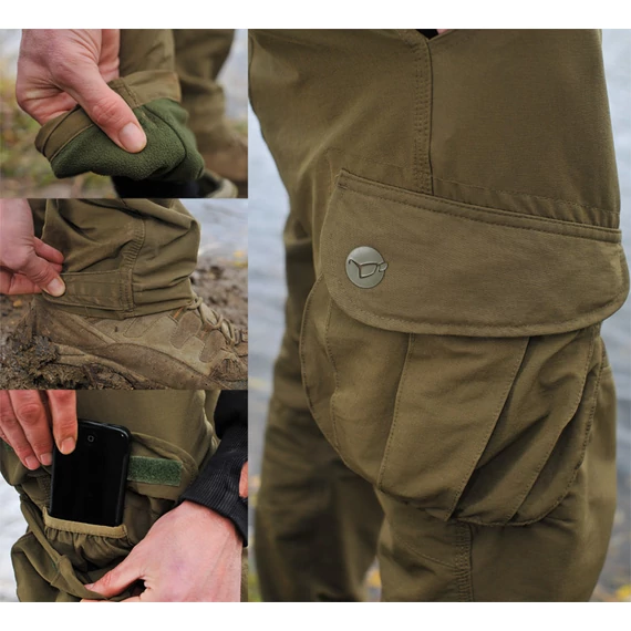 Korda Kore Polar Kombats Dark Olive Size S-XXXL - bélelt thermo nadrág S-XXL-es méretekben