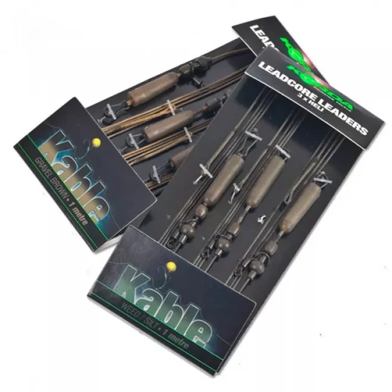 Korda Leadcore Leader 3 x Heli Gravel/Weed- előkötött helikopter leadcore 2 féle színben