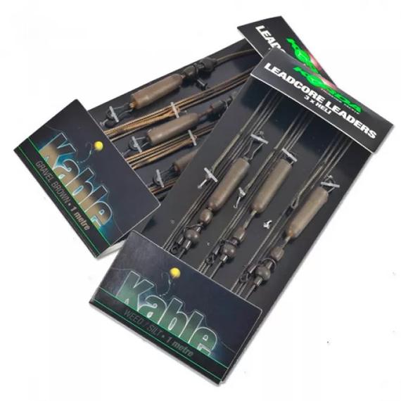 Korda Leadcore Leader 3 x Heli Gravel/Weed- előkötött helikopter leadcore 2 féle színben