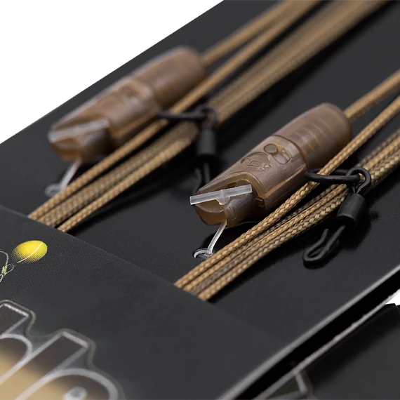 Korda Leadcore leader Heli Safe Gravel Brown / Weed Green 1m - előkötött leadcore gubancátló Heli Safe rendszerrel 2 féle színben 1 méter