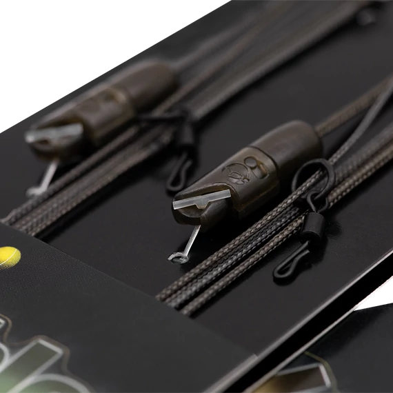 Korda Leadcore leader Heli Safe Gravel Brown / Weed Green 1m - előkötött leadcore gubancátló Heli Safe rendszerrel 2 féle színben 1 méter