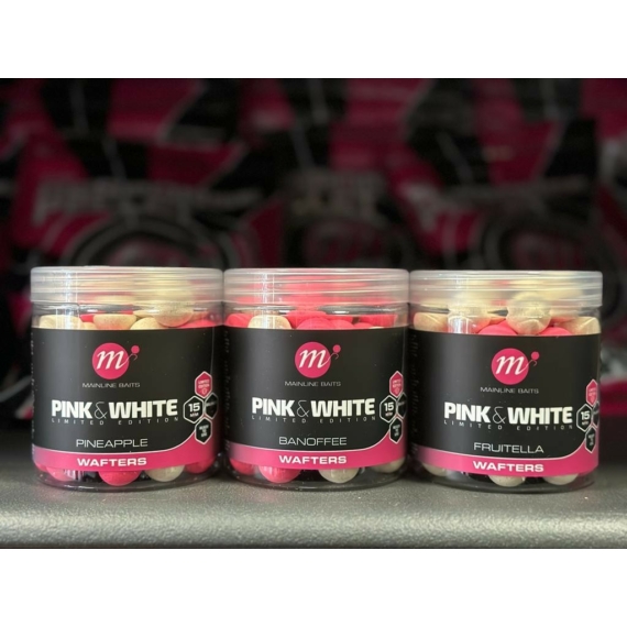 Mainlne Fluro Pink & White Wafters Banoffee - kikönnyített horogcsali "banaofee" ízesítéssel