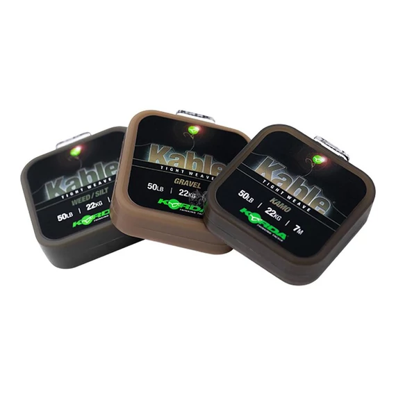 Korda Kable Tight Weave / Gravel / Kamo  - leadcore gubancgátló 3 féle színben 7 vagy 25 méteres