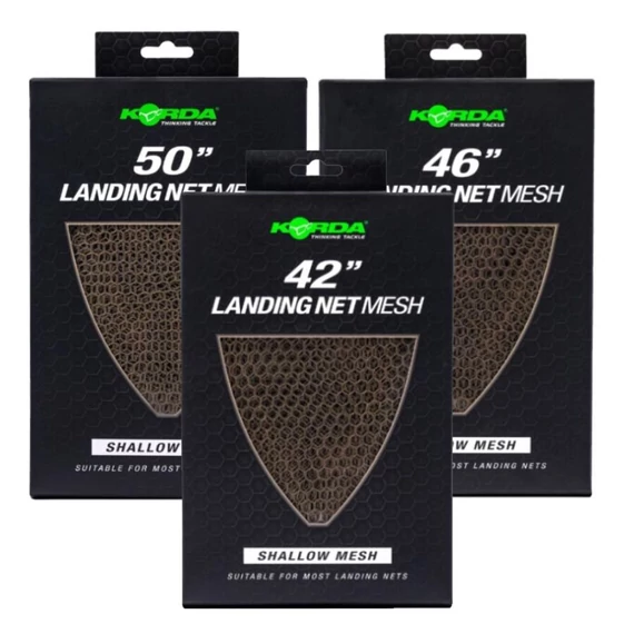 Korda Landing Net Mesh | 42in / 46in / 50in Shallow - Sekély (normál) pótháló merítőhöz 3 féle méretben