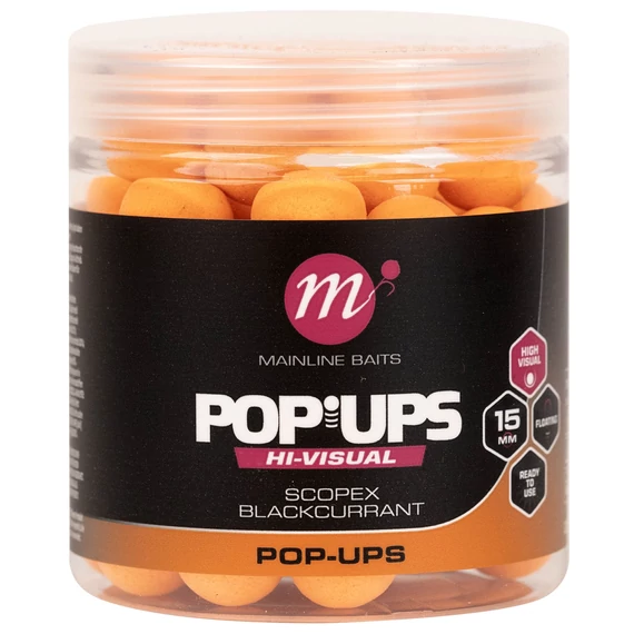 Mainline High Visual Pop-ups Scopex & Blackcurrant 15 mm  - lebegő pop-up 15mm 