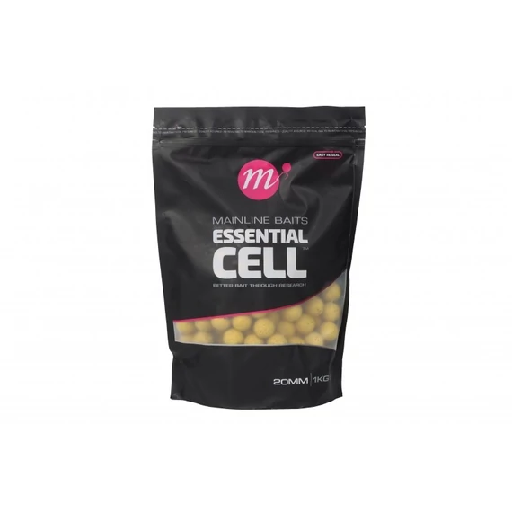 Mainline Shelf Life Boilies Essential Cell 1kg -  bojlik Essential Cell ízesítéssel 1 kg-os kiszerelésekben