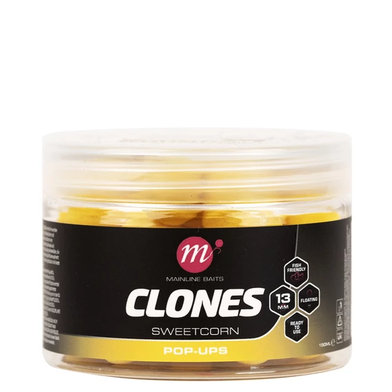 Mainline Clones Pop Ups 13mm Nutty Hemp /Maple/ Sweetcorn/Tiger Nut - 13mm-es pop-up-ok 4 féle ízesítéssel