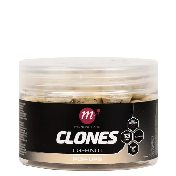 Mainline Clones Pop Ups 13mm Nutty Hemp /Maple/ Sweetcorn/Tiger Nut - 13mm-es pop-up-ok 4 féle ízesítéssel