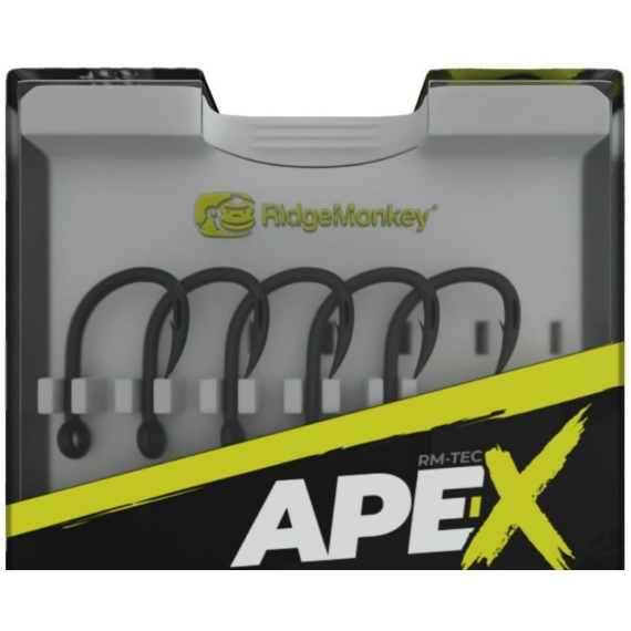 RidgeMonkey Ape-X Straight Point Barbed Size 4/6/8 - szakállas horgok 4,6-os és 8-as méretben