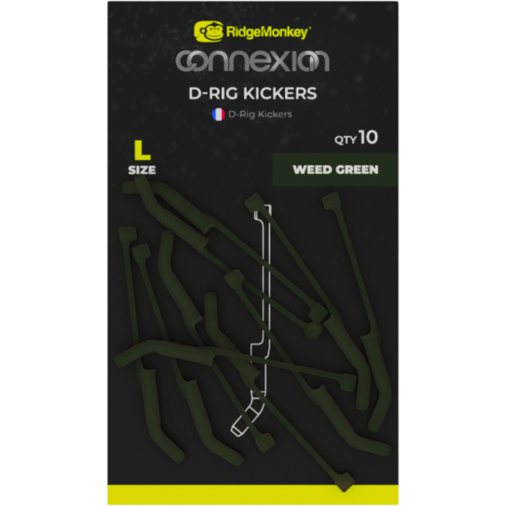 RidgeMonkey Connexion D-Rig Kickers Large Weed Green - nagy méretű zöld horogbefordító