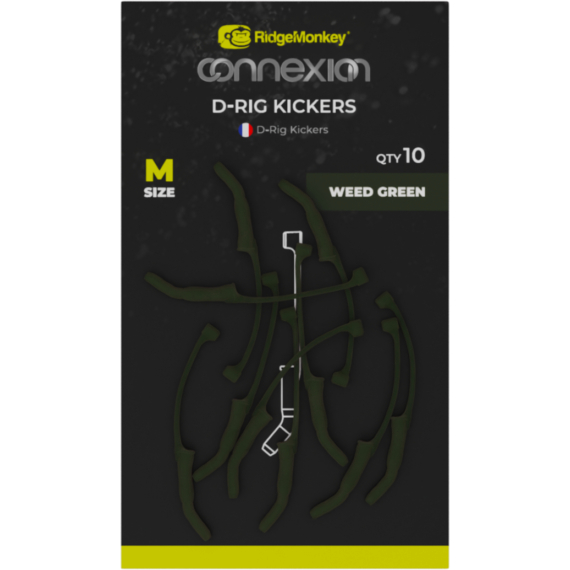 RidgeMonkey Connexion D-Rig Kickers Medium Weed Green - közepes méretű zöld horogbefordító