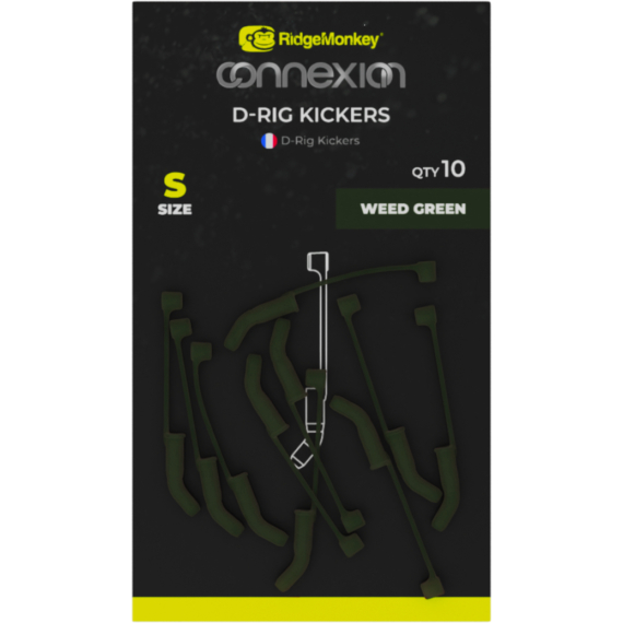 RidgeMonkey Connexion D-Rig Kickers Small Weed Green - kis méretű zöld horogbefordító