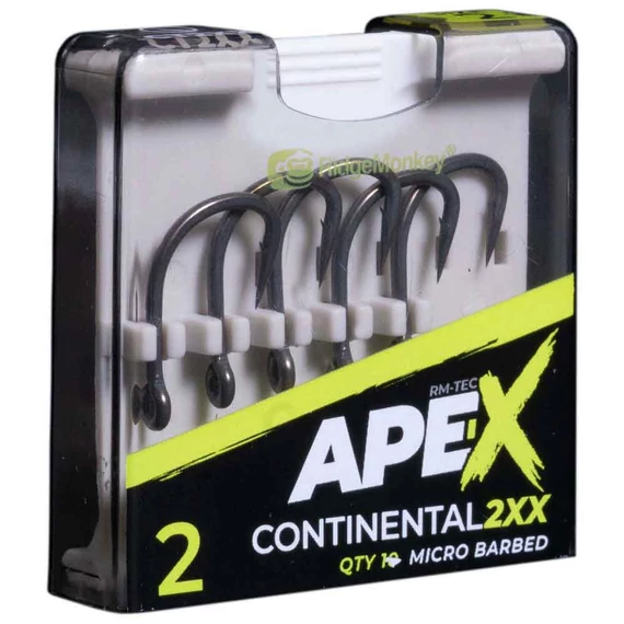 RidgeMonkey Ape-X Continental 2XX Barbed Size 4/6 - szakállas horgok 4,6-os méretekben