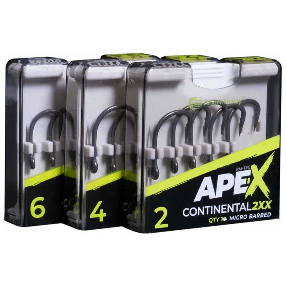 RidgeMonkey Ape-X Continental 2XX Barbed Size 4/6 - szakállas horgok 4,6-os méretekben