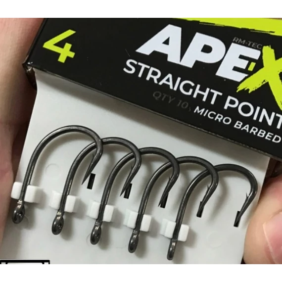 RidgeMonkey Ape-X Straight Point Barbed Size 4/6/8 - szakállas horgok 4,6-os és 8-as méretben