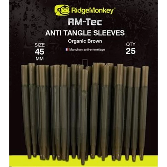 RidgeMonkey Rm-Tec Anti-Tangle Organic Brown Long - hosszú gubancgátlós gumihüvely barna színben