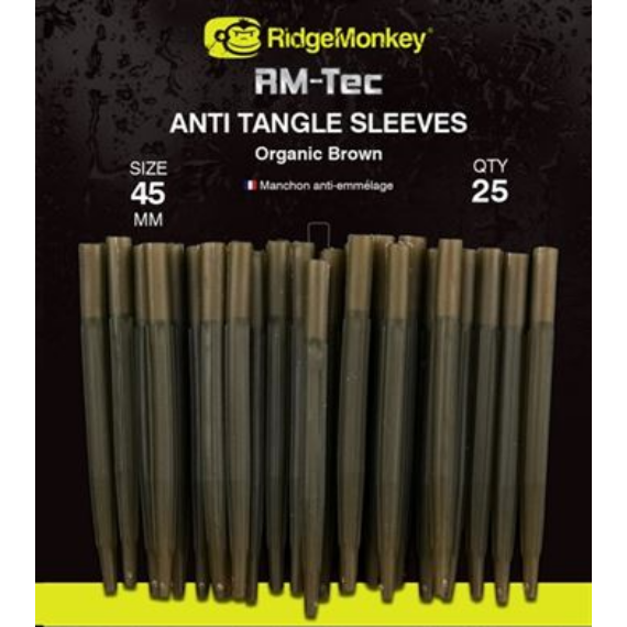 RidgeMonkey Rm-Tec Anti-Tangle Organic Brown Long - hosszú gubancgátlós gumihüvely barna színben 