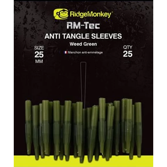 RidgeMonkey Rm-Tec Anti-Tangle Weed Green Short - rövid gubancgátlós gumihüvely zöld színben