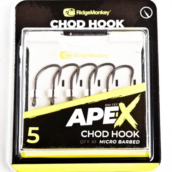 RidgeMonkey Ape-X Chod Barbed Size 5/6/8 - szakállas horgok 5,6,8-as méretben