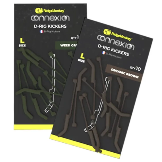 RidgeMonkey Connexion D-Rig Kickers Large Organic Brown - nagy méretű barna horogbefordító