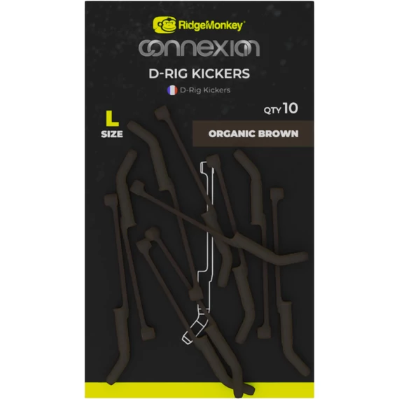 RidgeMonkey Connexion D-Rig Kickers Large Organic Brown - nagy méretű barna horogbefordító