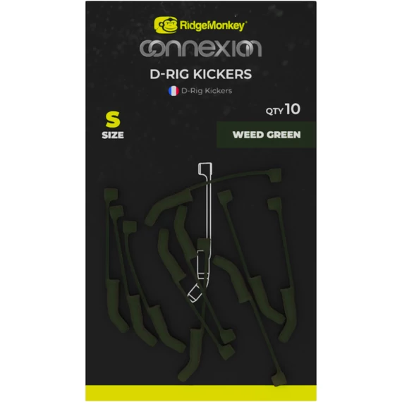 RidgeMonkey Connexion D-Rig Kickers Small Weed Green - kis méretű zöld horogbefordító