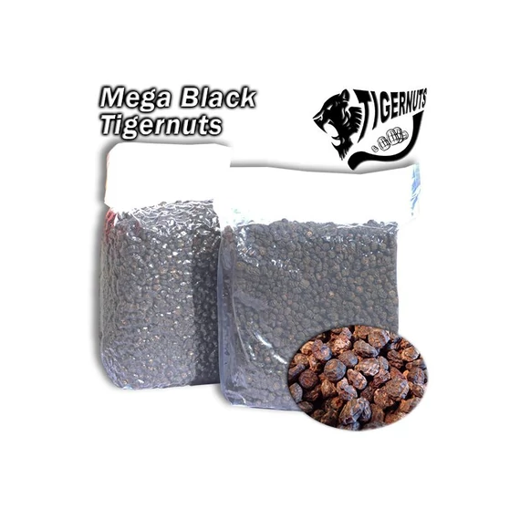 Mega Black Tigernuts - tigrismogyoró zsugorfóliás fekete XXL 5kg-os vagy 12,5kg-os 14-24mm-es mérteben
