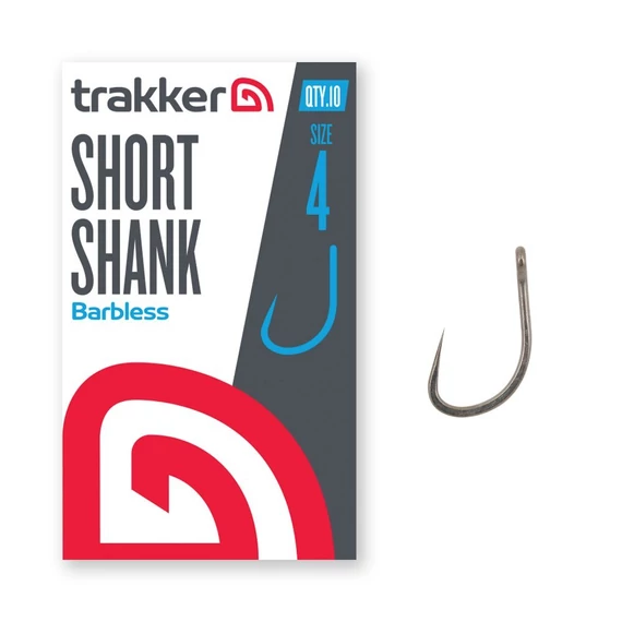 TRAKKER SHORT SHANK BARBLESS HOOK SIZE: 2, 4, 6, 8, 10 - SZAKÁLL NÉLKÜLI HOROG ÖT MÉRETBEN: 2, 4, 6, 8, 10