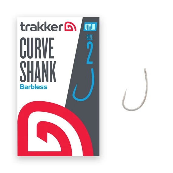 TRAKKER CURVE SHANK BARBLESS HOOK SIZE 2, 4, 6, 8 - SZAKÁLL NÉLKÜLI HOROG NÉGY MÉRETBEN: 2, 4, 6, 8