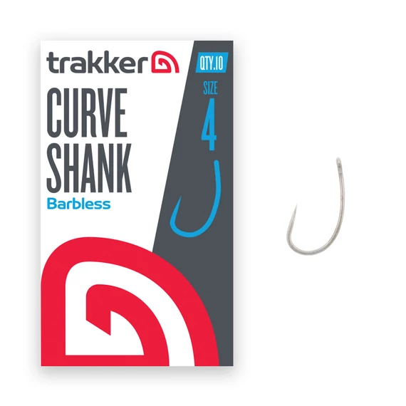 TRAKKER CURVE SHANK BARBLESS HOOK SIZE 2, 4, 6, 8 - SZAKÁLL NÉLKÜLI HOROG NÉGY MÉRETBEN: 2, 4, 6, 8