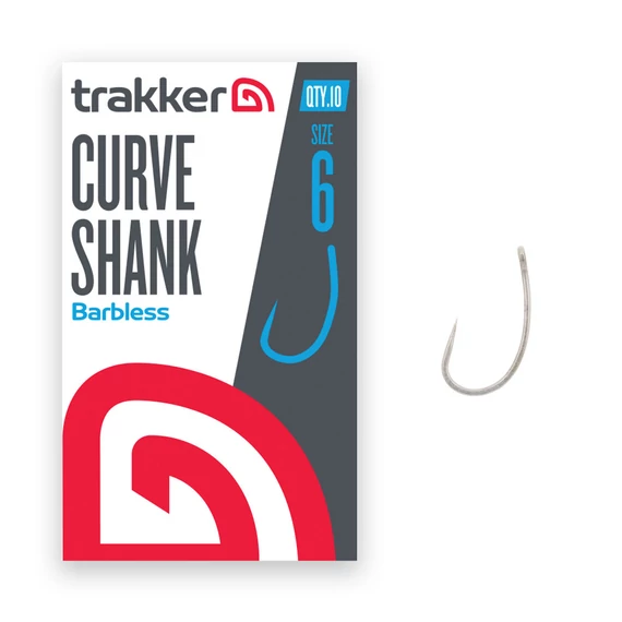 TRAKKER CURVE SHANK BARBLESS HOOK SIZE 2, 4, 6, 8 - SZAKÁLL NÉLKÜLI HOROG NÉGY MÉRETBEN: 2, 4, 6, 8