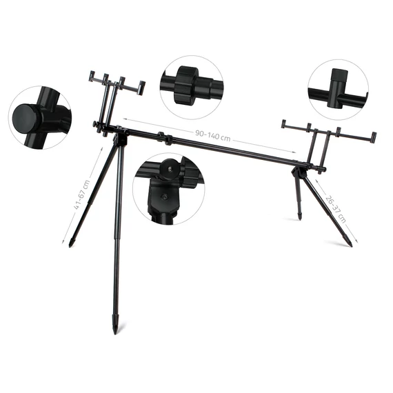Carp Academy Alcatraz Rod Pod Black - 4botos