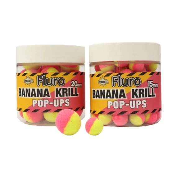 Dynamite Baits bojli Krill & Banana Fluro Two Tone Pop-Ups