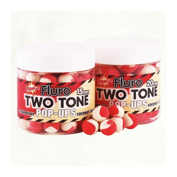 Dynamite Baits Fluro Strawberry&coconut Cream Two-Tone Pop-Up (15mm)