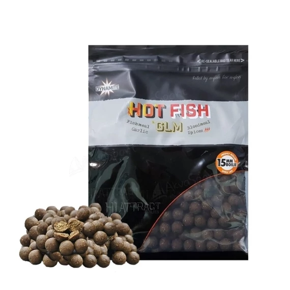Dynamite Baits Bojli Hot Fish & GLM (1kg) - 26mm
