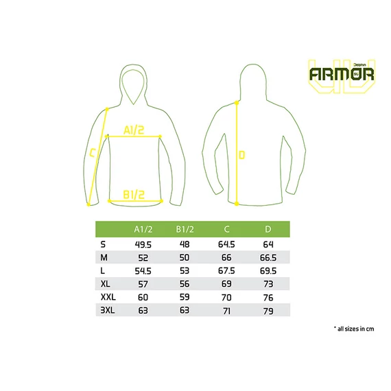Delphin Kapucnis Hosszúujjú Póló UV ARMOR 50+ Neon