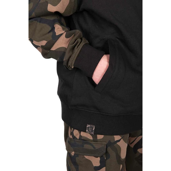 Fox Pulóver LW BLack / Camo Split Zip Hoody