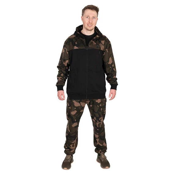 Fox Pulóver LW BLack / Camo Split Zip Hoody