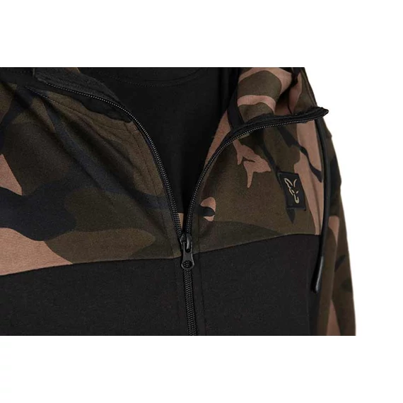Fox Pulóver LW BLack / Camo Split Zip Hoody