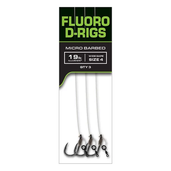 Fox Előkötött Fluoro Előke D-Rigs Carp Ready Rigs (19lb, 3db)