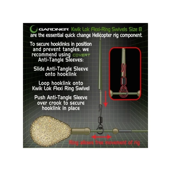 Covert Flexi-Ring Kwik Lok Swivels Nagykarikás Gyorskapocs