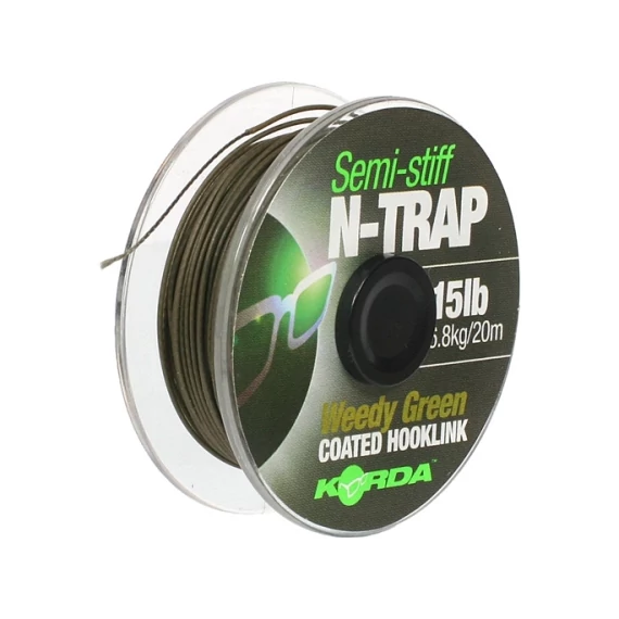 Korda N-Trap Semi Stiff Hooklink Weedy Green Bevonatos Előkezsinór